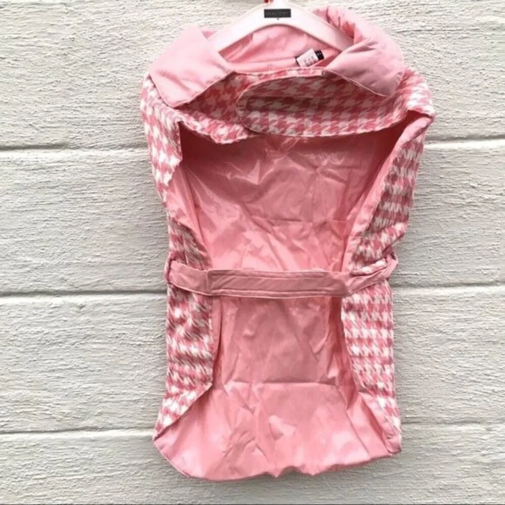 Zack & Zoey Houndstooth Rain & Shine Dog Coat Reversible Rain Jacket XL
